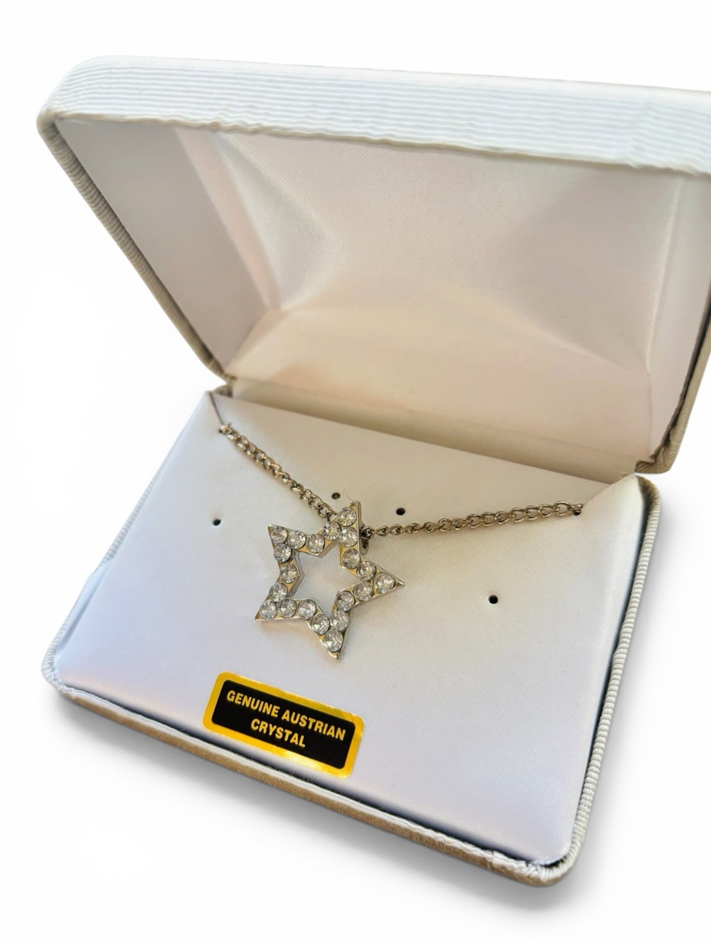 Star Crystal Pendant Necklace in Silver - Sparkling Accent
